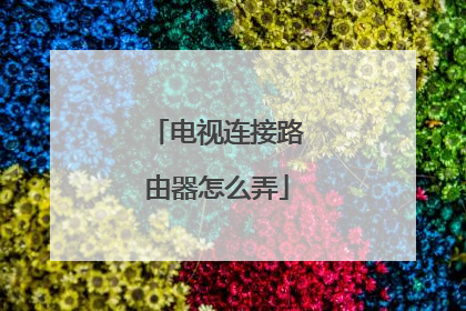 电视连接路由器怎么弄