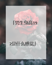 男生身高192是什么感觉