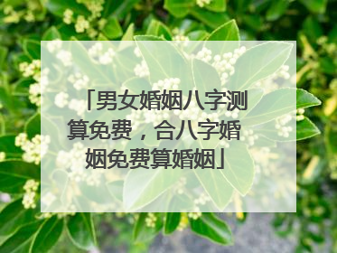 男女婚姻八字测算免费,合八字婚姻免费算婚姻