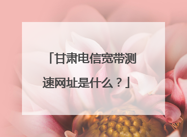 甘肃电信宽带测速网址是什么？