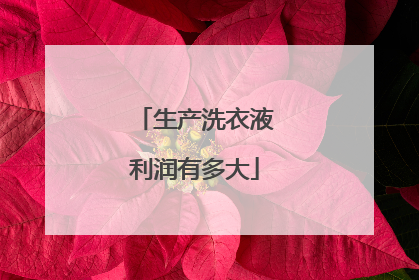 生产洗衣液利润有多大