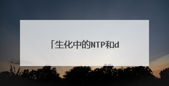 生化中的NTP和dNTP是什么意思