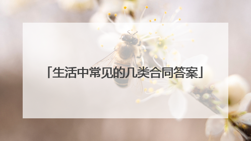 生活中常见的几类合同答案