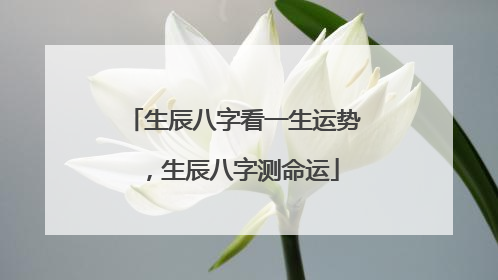 生辰八字看一生运势,生辰八字测命运