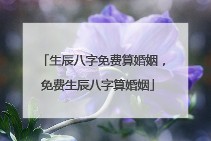 生辰八字免费算婚姻,免费生辰八字算婚姻