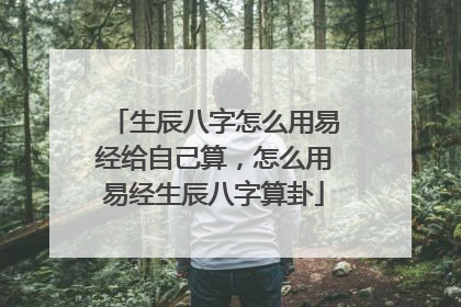 生辰八字怎么用易经给自己算,怎么用易经生辰八字算卦