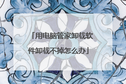用电脑管家卸载软件卸载不掉怎么办