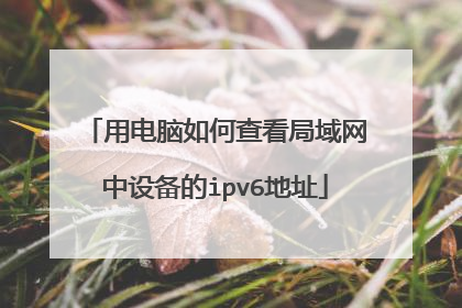 用电脑如何查看局域网中设备的ipv6地址