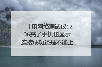 用网络测试仪1236亮了手机也显示连接成功还是不能上网是怎么回事啊 有那么高手知道的啊