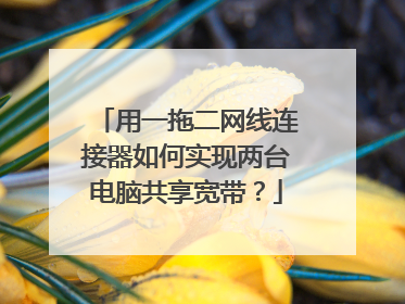 用一拖二网线连接器如何实现两台电脑共享宽带?