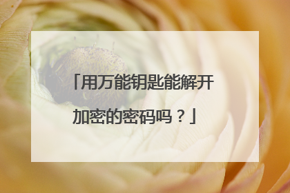 用万能钥匙能解开加密的密码吗?