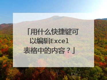 用什么快捷键可以编辑Excel表格中的内容？