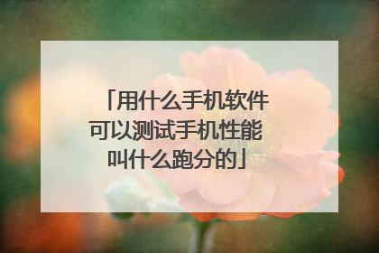 用什么手机软件可以测试手机性能叫什么跑分的