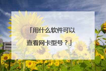 用什么软件可以查看网卡型号？