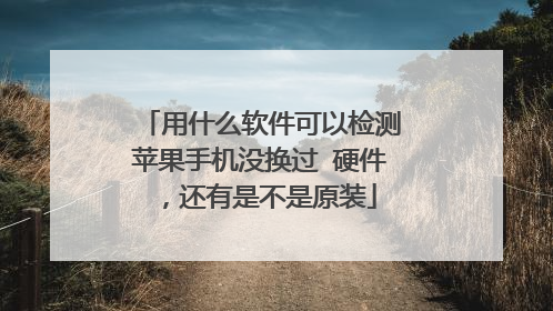 用什么软件可以检测苹果手机没换过 硬件，还有是不是原装
