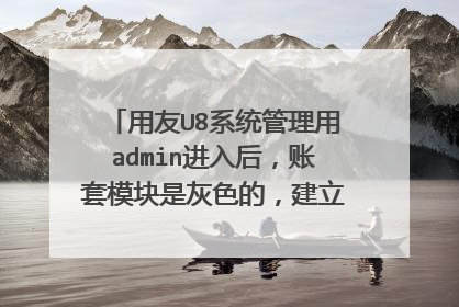用友U8系统管理用admin进入后,账套模块是灰色的,建立不了新年度账是什么原因,谢谢 有加密狗