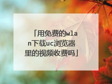 用免费的wlan下载uc浏览器里的视频收费吗