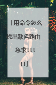 用命令怎么找出缺省路由 急求!!!!!