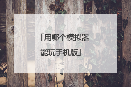 用哪个模拟器能玩手机版