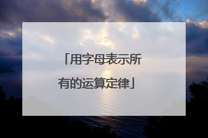 用字母表示所有的运算定律