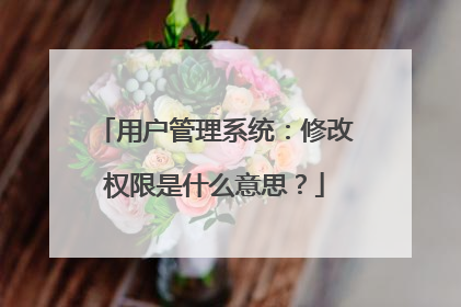 用户管理系统：修改权限是什么意思？