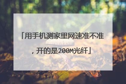 用手机测家里网速准不准，开的是200M光纤