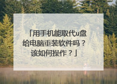 用手机能取代u盘给电脑重装软件吗？该如何操作？