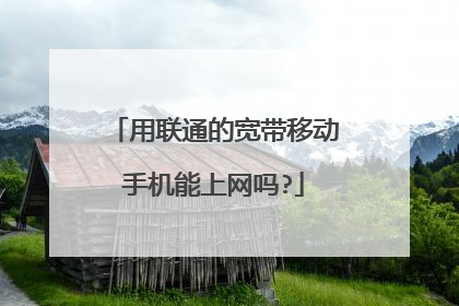 用联通的宽带移动手机能上网吗?