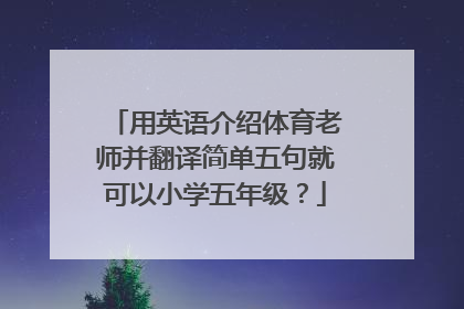 用英语介绍体育老师并翻译简单五句就可以小学五年级？