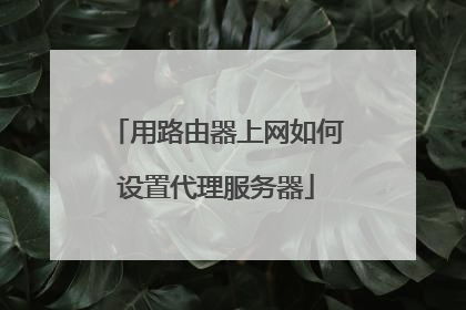 用路由器上网如何设置代理服务器