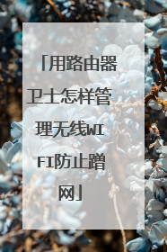 用路由器卫士怎样管理无线WIFI防止蹭网
