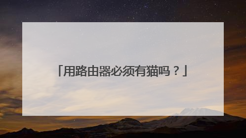 用路由器必须有猫吗？