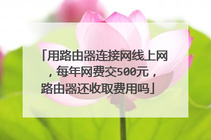 用路由器连接网线上网,每年网费交500元,路由器还收取费用吗