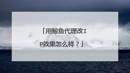 用鲸鱼代理改IP效果怎么样?