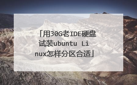 用30G老IDE硬盘试装ubuntu Linux怎样分区合适