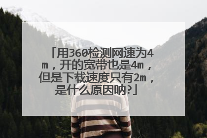 用360检测网速为4m，开的宽带也是4m，但是下载速度只有2m，是什么原因呐?