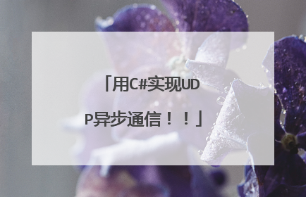 用C#实现UDP异步通信!!