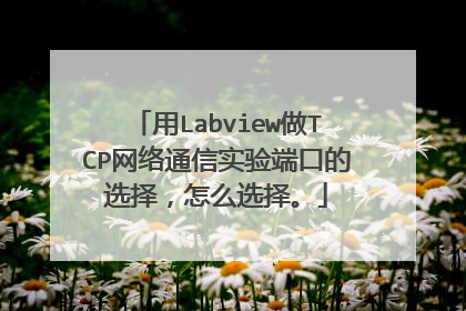 用Labview做TCP网络通信实验端口的选择,怎么选择。