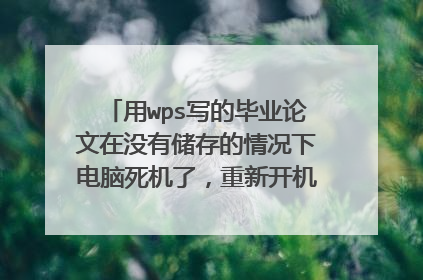 用wps写的毕业论文在没有储存的情况下电脑死机了,重新开机时全没有了,没有恢复的可能吗??