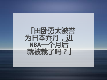 田卧勇太被誉为日本乔丹,进NBA一个月后就被裁了吗?