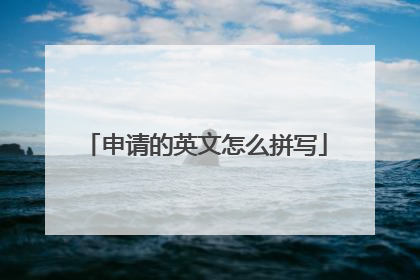 申请的英文怎么拼写