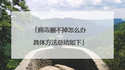 病毒删不掉怎么办 具体方法总结如下