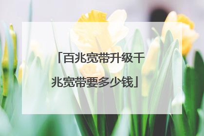 百兆宽带升级千兆宽带要多少钱