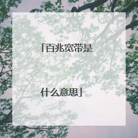 百兆宽带是什么意思
