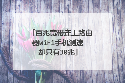 百兆宽带连上路由器WiFi手机测速却只有30兆