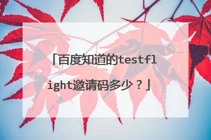 百度知道的testflight邀请码多少？