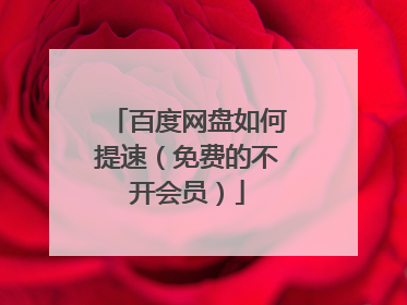 百度网盘如何提速（免费的不开会员）