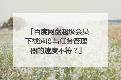 百度网盘超级会员下载速度与任务管理器的速度不符?