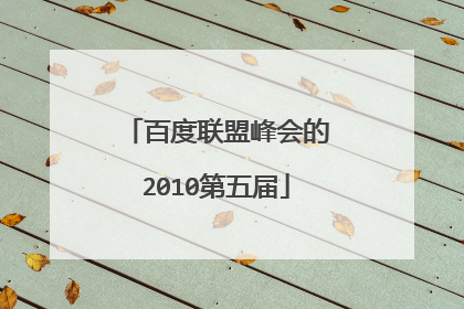 百度联盟峰会的2010第五届