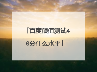 百度颜值测试40分什么水平